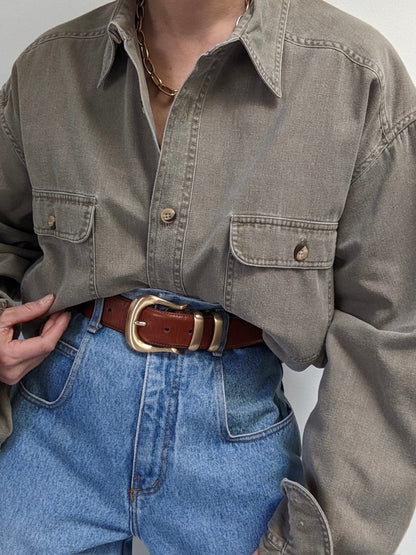 Vintage Taupe Cotton Shirt