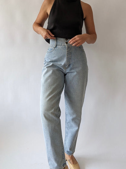Vintage High-Rise Faded Blue Denim