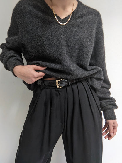 Vintage Charcoal Cashmere Sweater