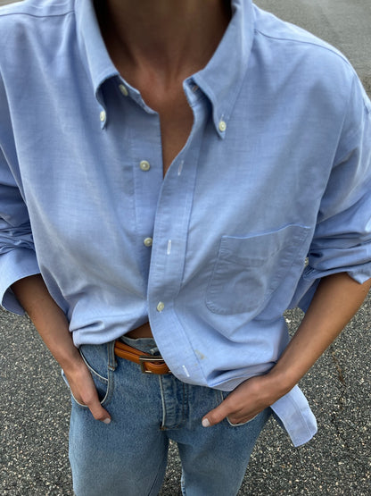 Classic Vintage Blue Cotton Oxford Shirt