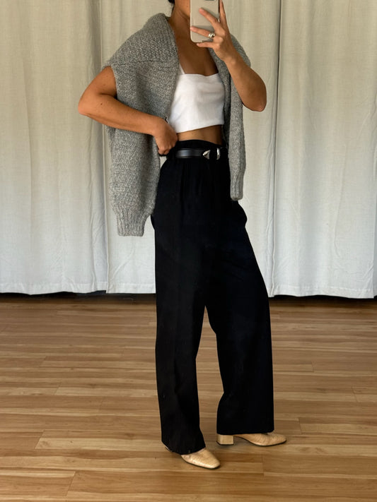 Vintage Onyx Wool Twill Trousers