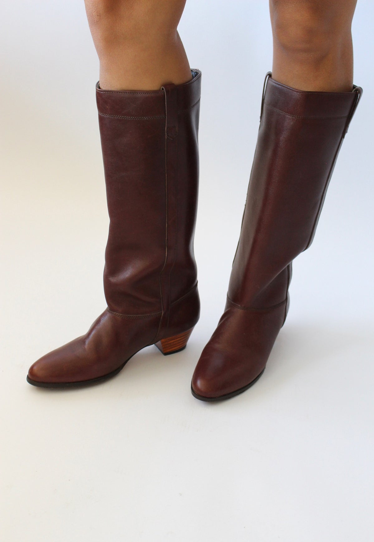 Vintage Mahogany Leather Riding Boot