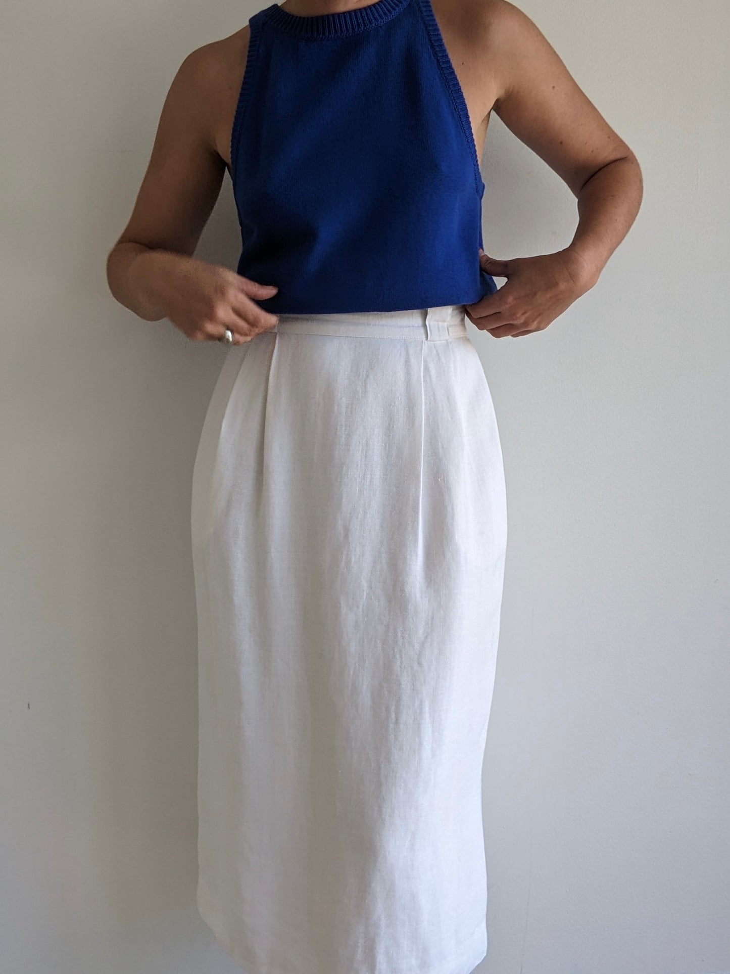 Vintage Ivory Linen Skirt