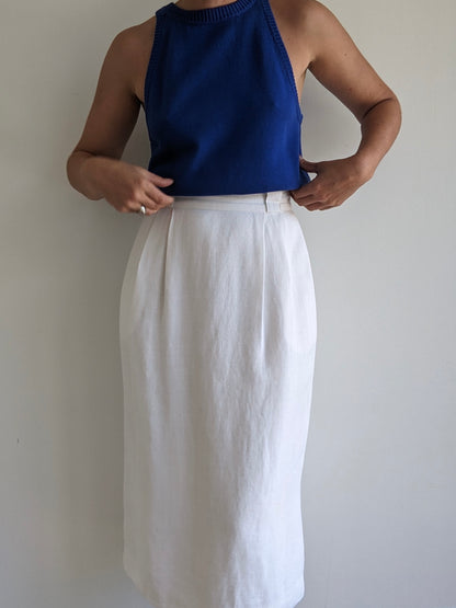 Vintage Ivory Linen Skirt