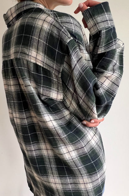 Vintage Forest Woven Plaid Button Down