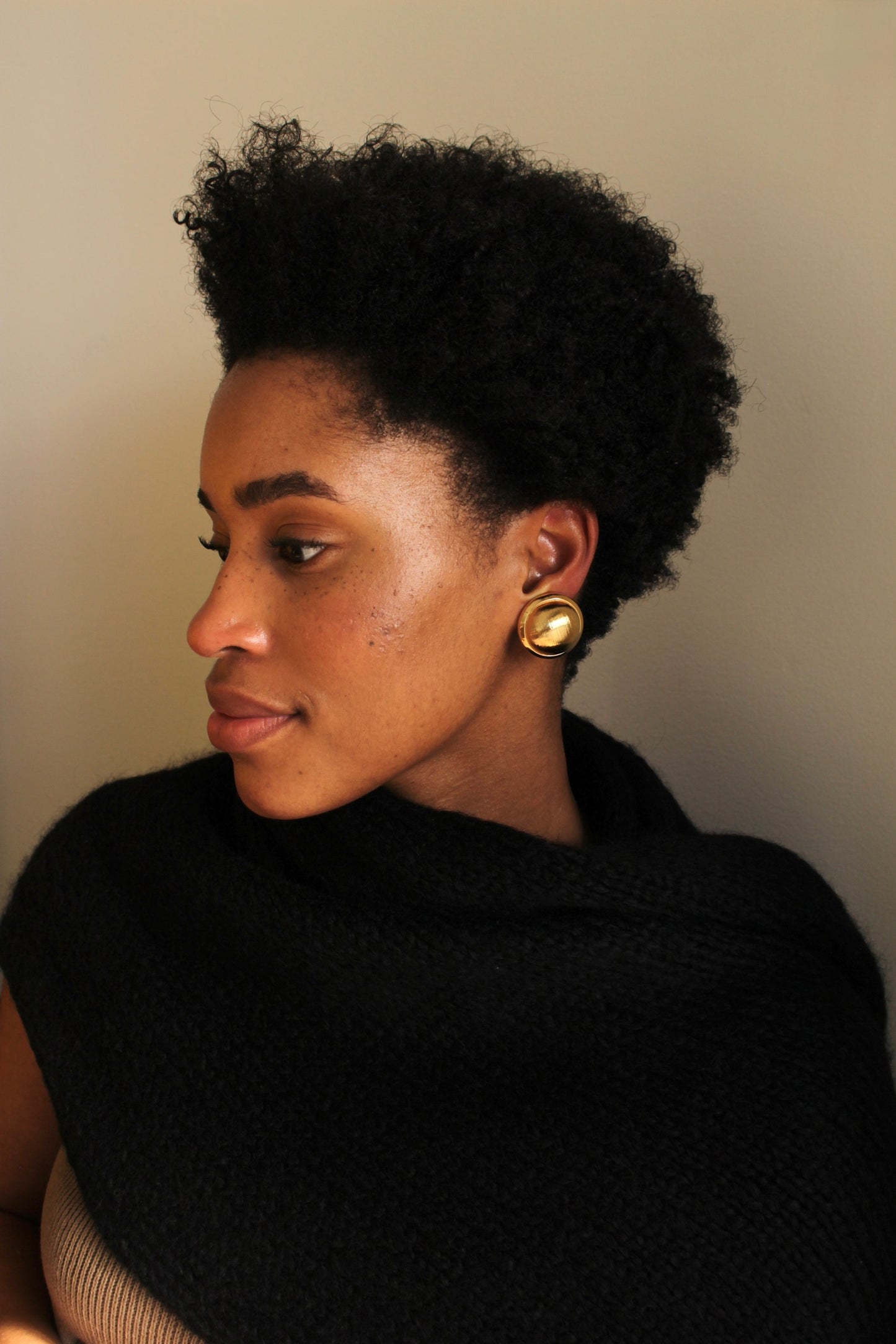 Vintage Gold Framed Dome Earrings