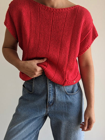 Vintage Cherry Knitted Silk Top