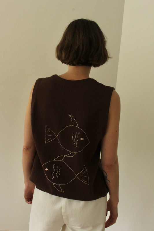 Wilson Embroidered Pima Cotton Vest