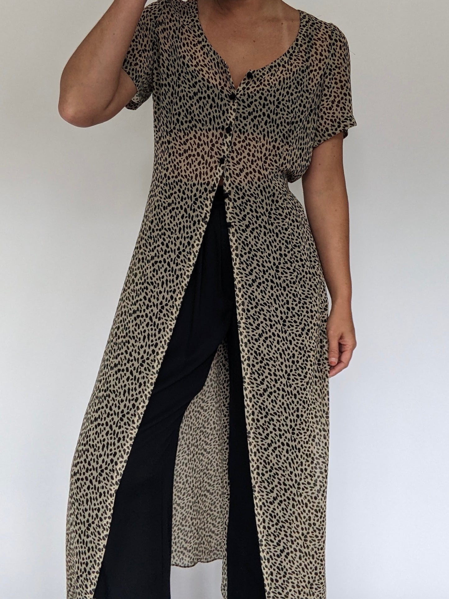 Vintage Dana Buchman Printed Silk Duster