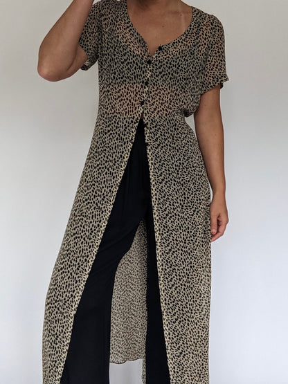 Vintage Dana Buchman Printed Silk Duster