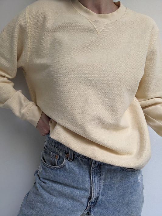 Vintage Pale Lemon Woven Pullover