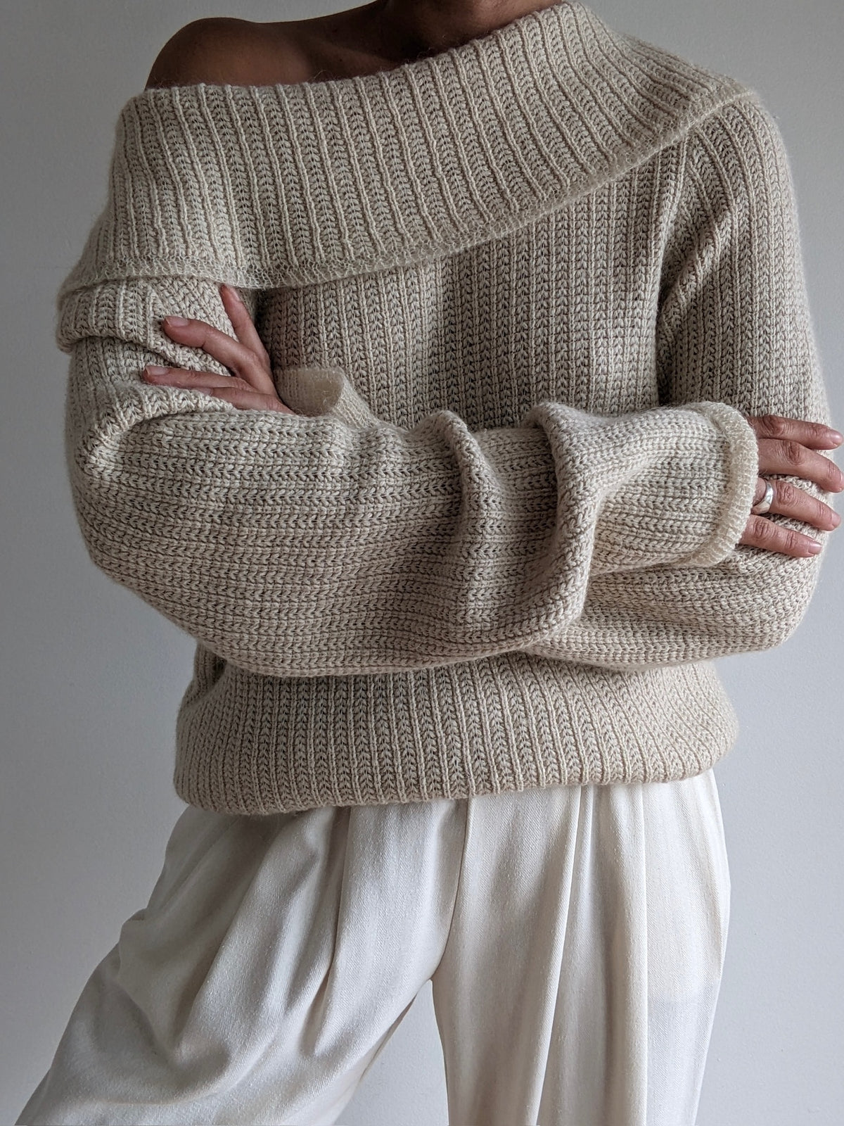 Gorgeous Vintage Cream Silk & Angora Sweater