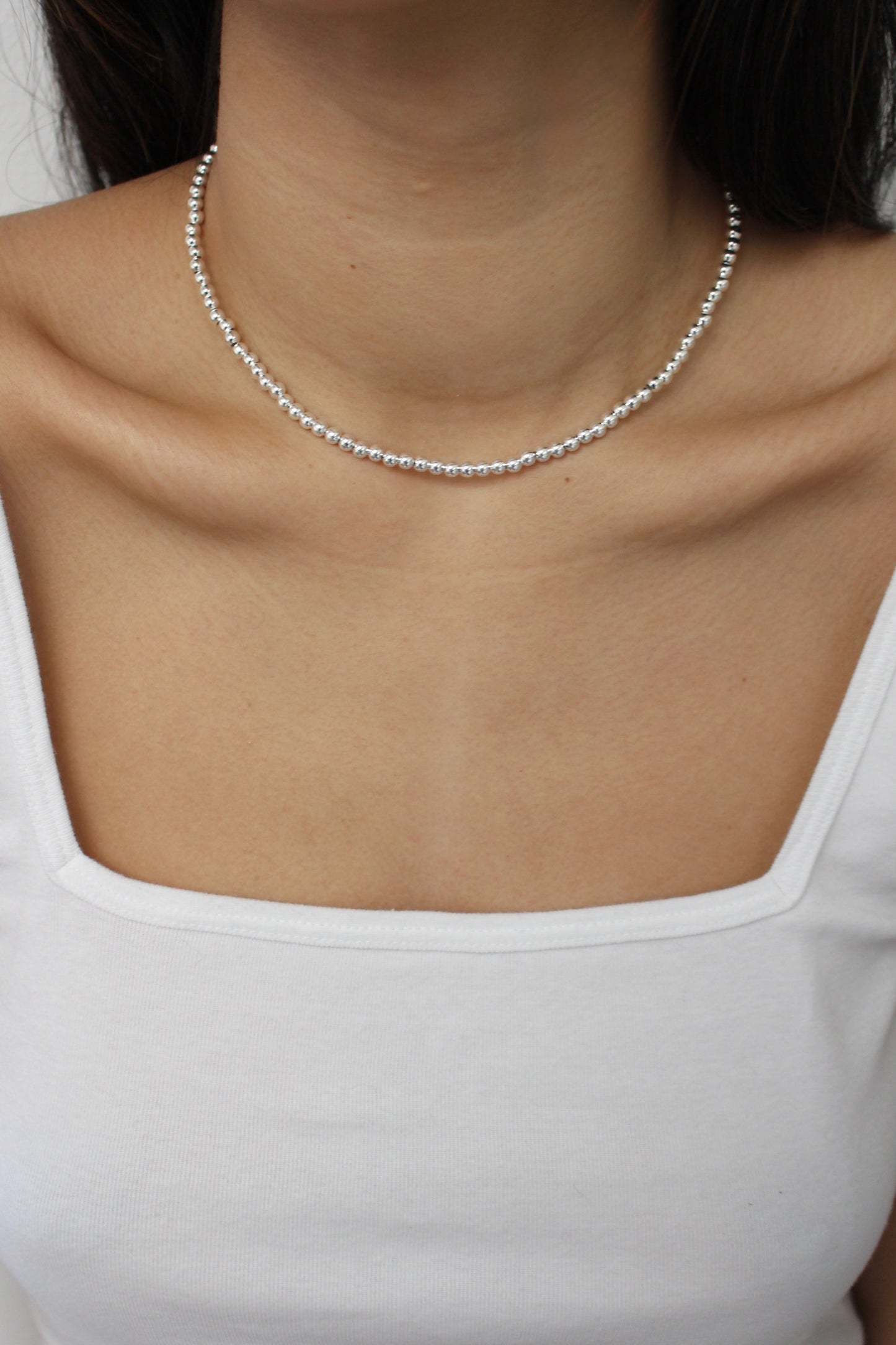 Lottie Sterling Silver Beaded Necklace