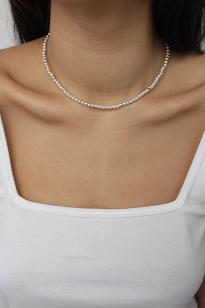 Lottie Sterling Silver Beaded Necklace