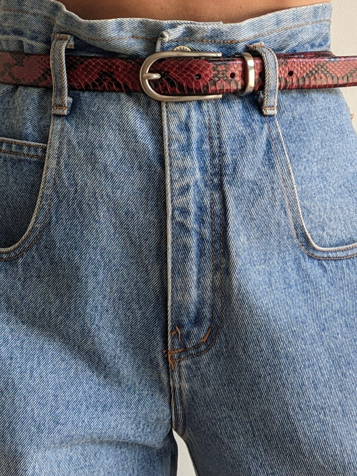 Vintage Two-Toned Genuine Snakeskin Belt