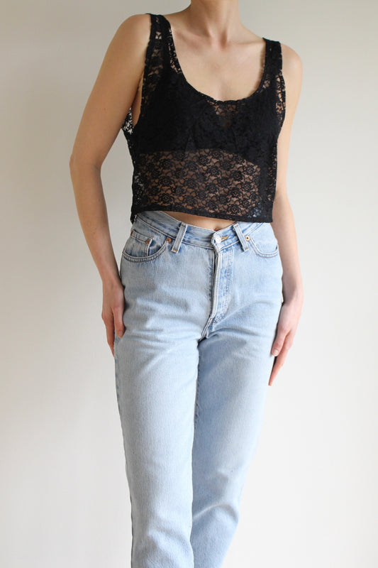 90s Caviar Cropped Lace Tank