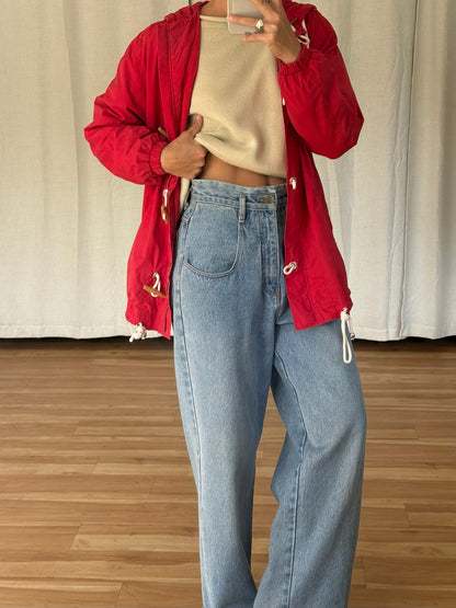 Vintage Tomato Red Toggle Jacket
