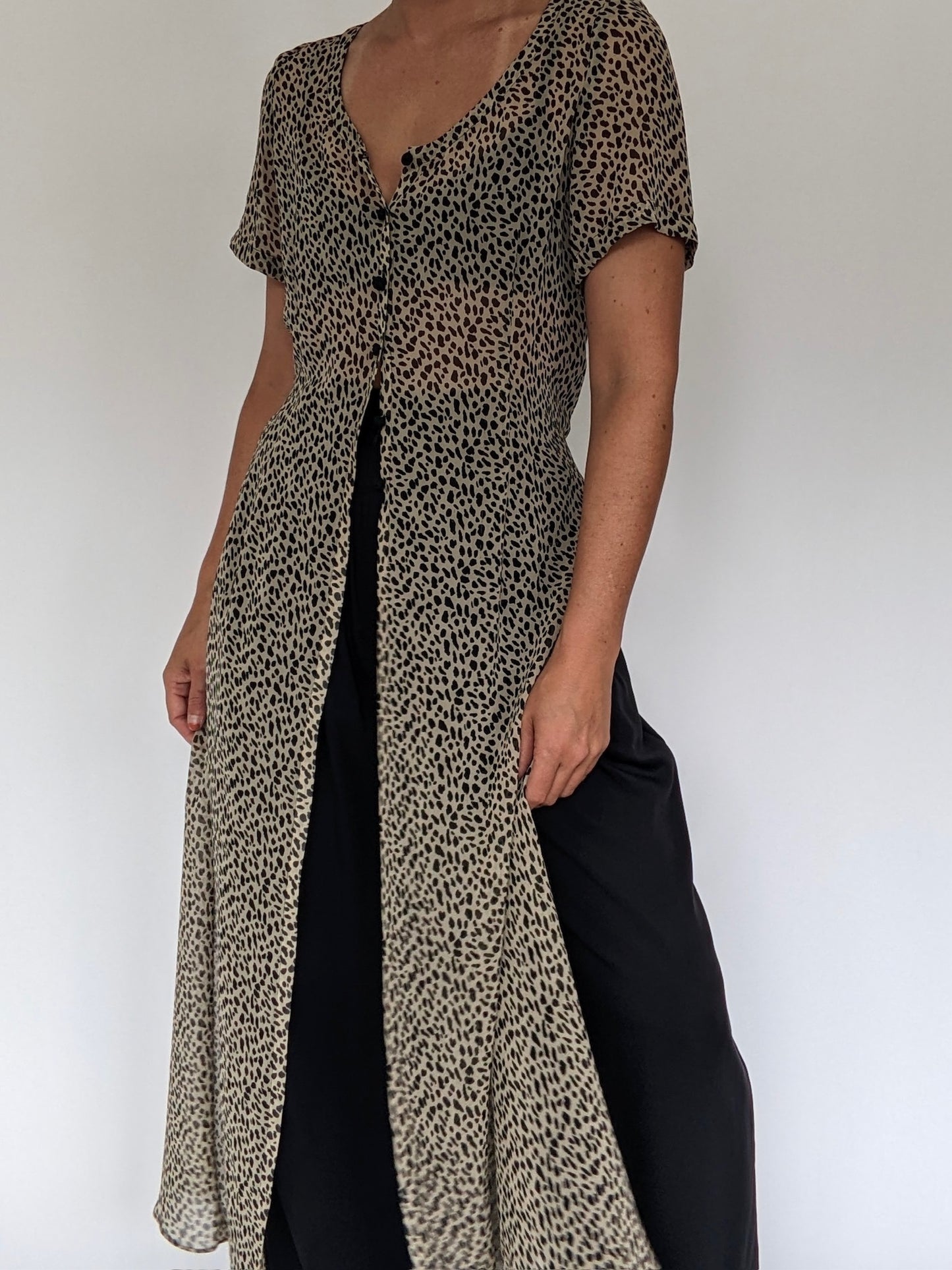 Vintage Dana Buchman Printed Silk Duster
