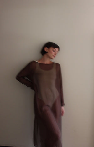 Na Nin Elliot Sheer Silk Dress / Available in Ivory and Ochre