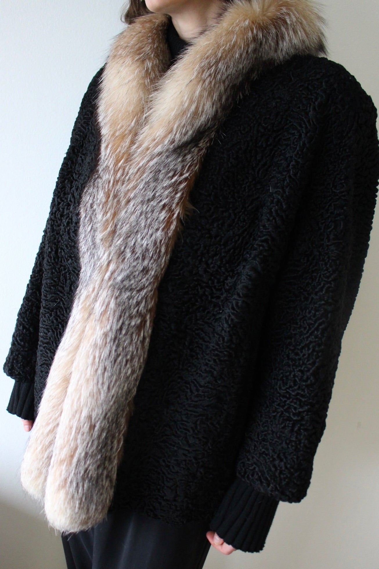 Stunning Vintage Fur-Trimmed Persian Lamb Coat