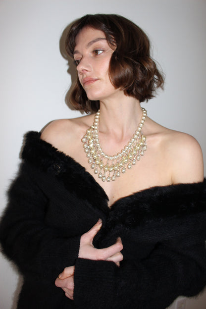 Vintage Faux Pearl Drop Collar