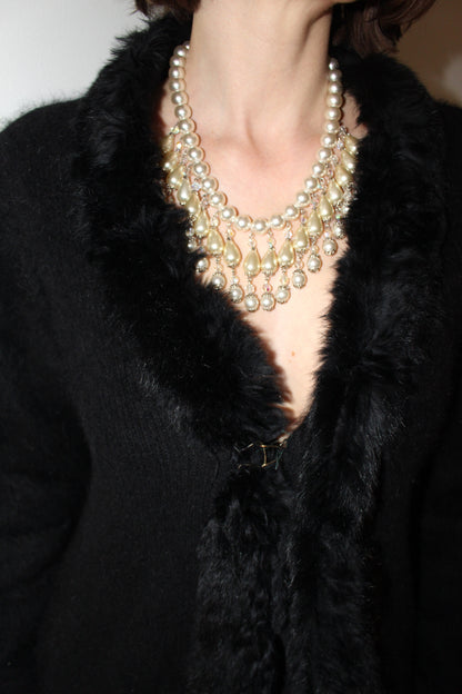 Vintage Faux Pearl Drop Collar