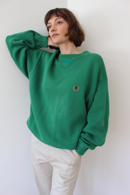 90s Tommy Hilfiger Lime Cotton Sweater