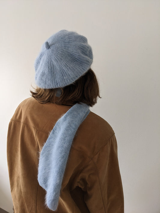 Vintage Saks Angora Beret & Scarf Set