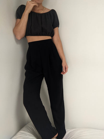 Vintage Midnight Pleated Trousers