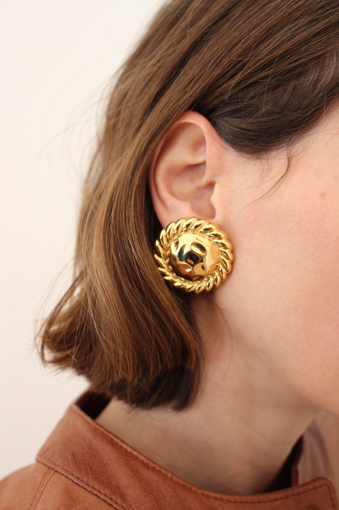 Bold Vintage Gold Framed Earrings