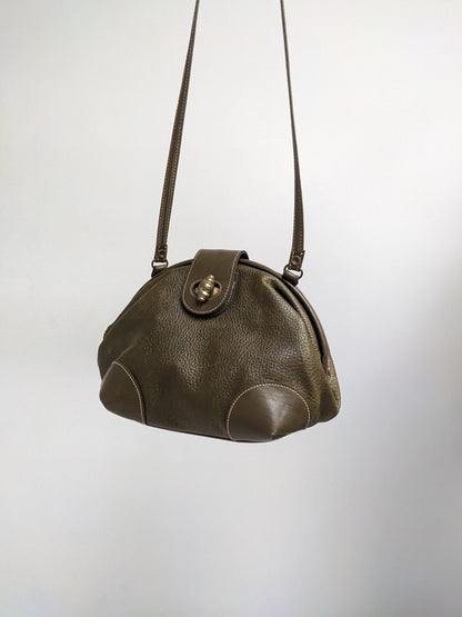 Rare Vintage Olive Pebbled Leather Purse