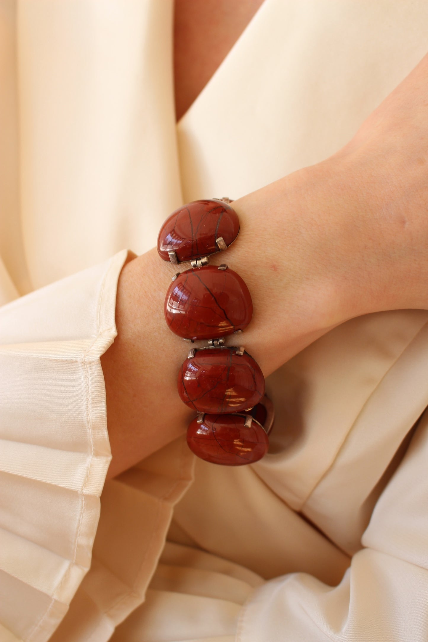 Absolute Favorite Vintage Red Jasper & Sterling Silver Bracelet