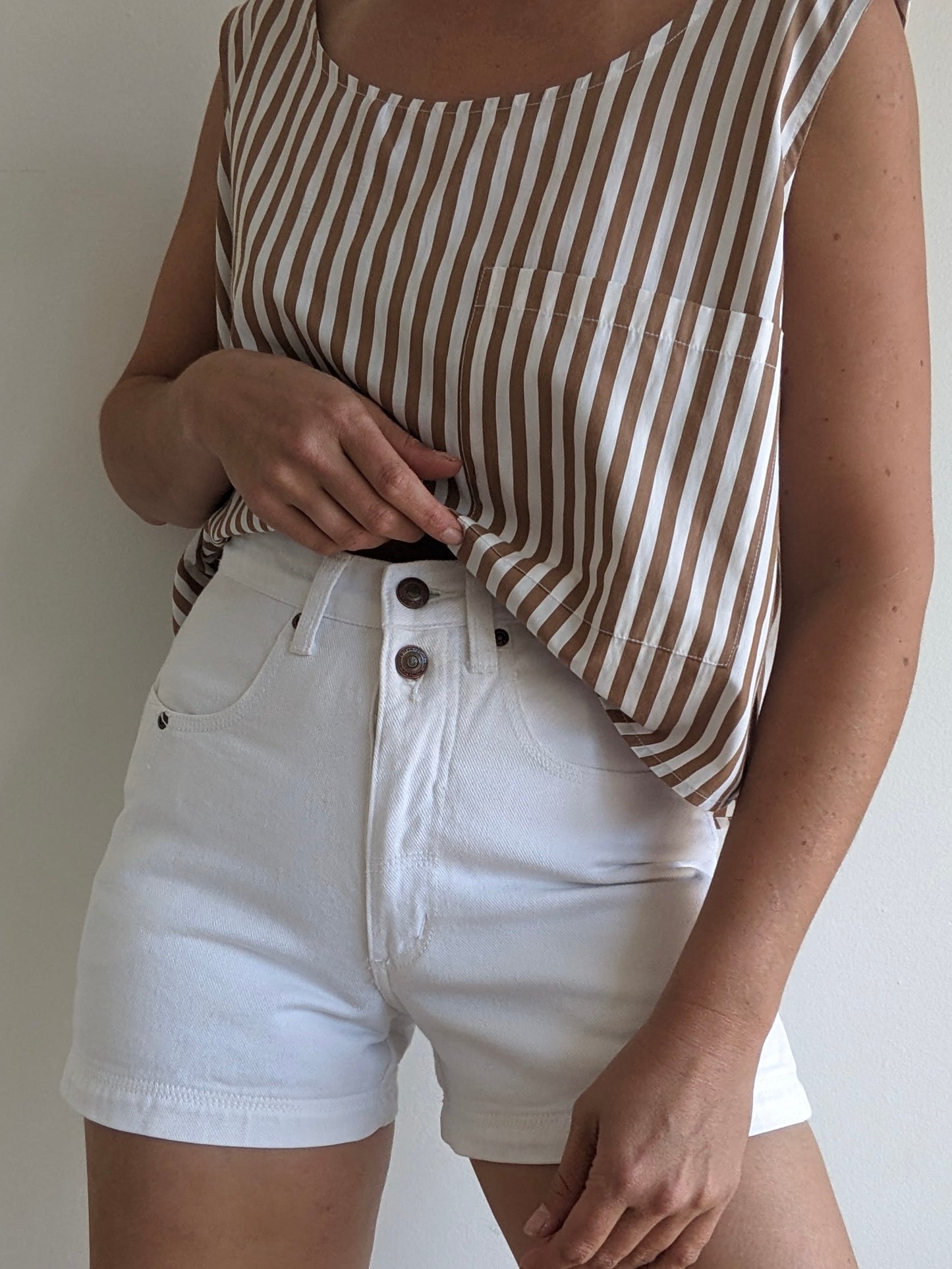 Vintage Ivory Denim Shorts