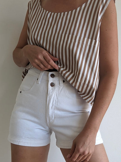Vintage Ivory Denim Shorts