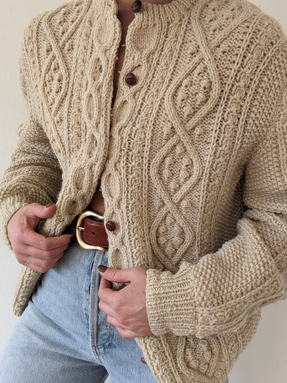 Beautiful Vintage Oat Wool Cardigan