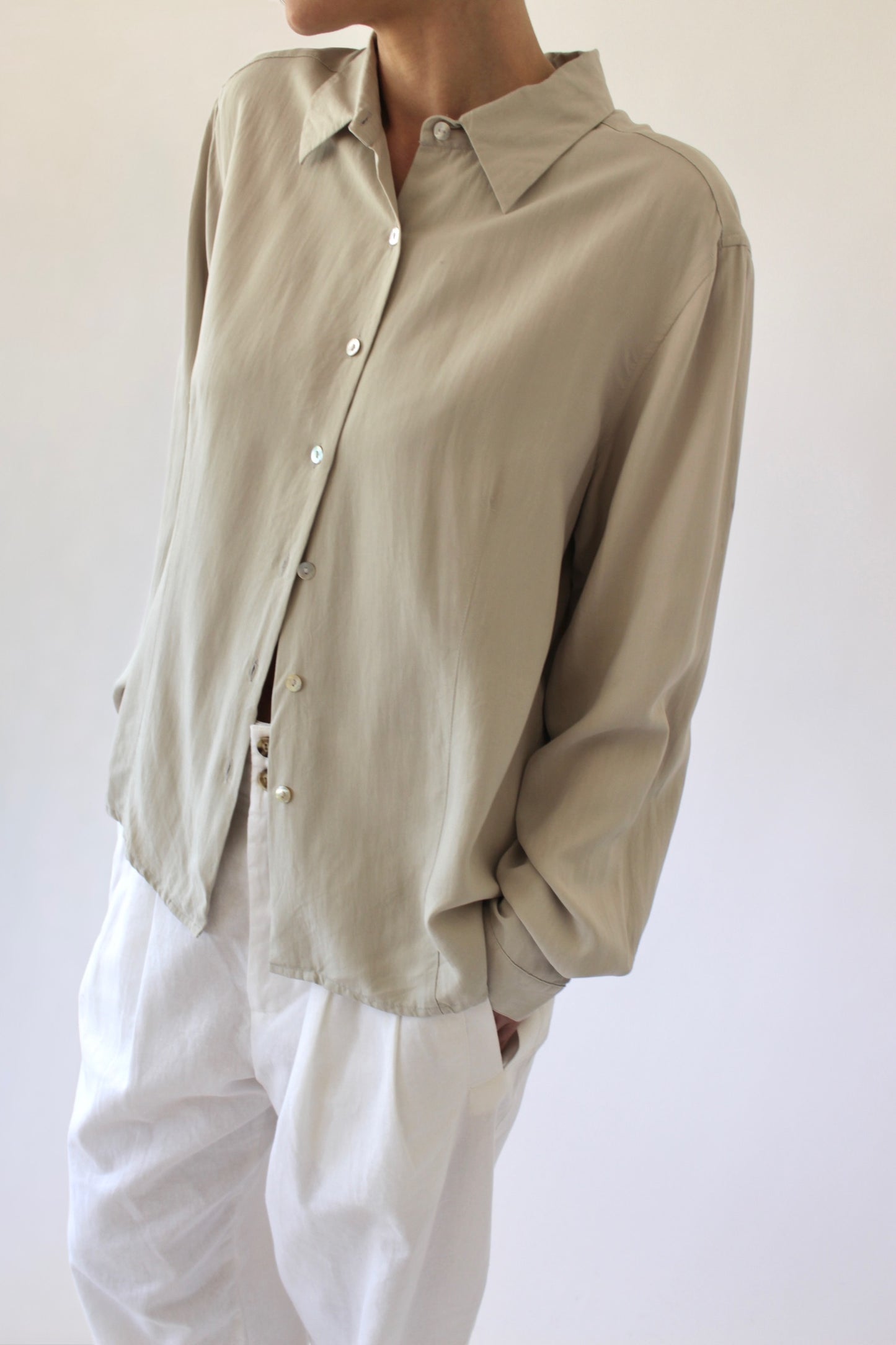 Vintage Ecru Silk Blouse