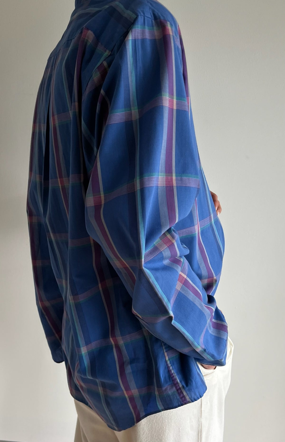Vintage Christian Dior Cerulean Plaid Shirt