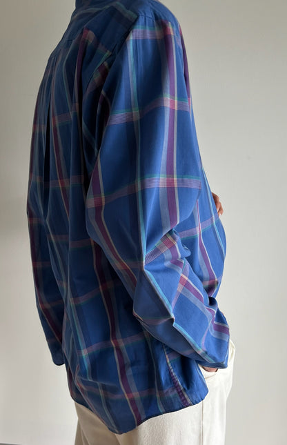 Vintage Christian Dior Cerulean Plaid Shirt