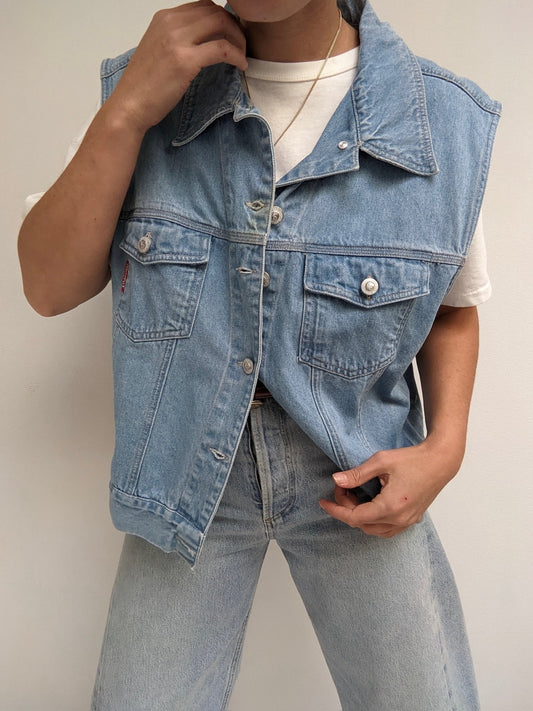 Vintage Blue Denim Vest