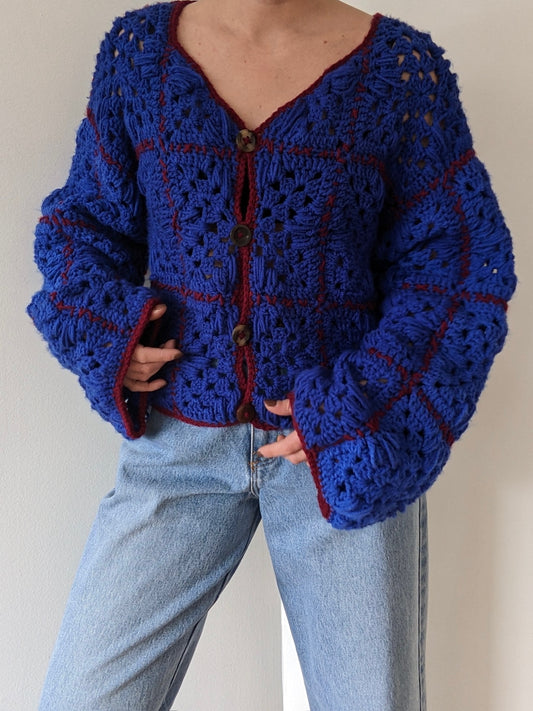 Absolute Favorite Vintage Patchwork Knit Cardigan