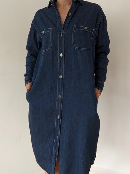 Vintage Calvin Klein Denim Shirt Dress
