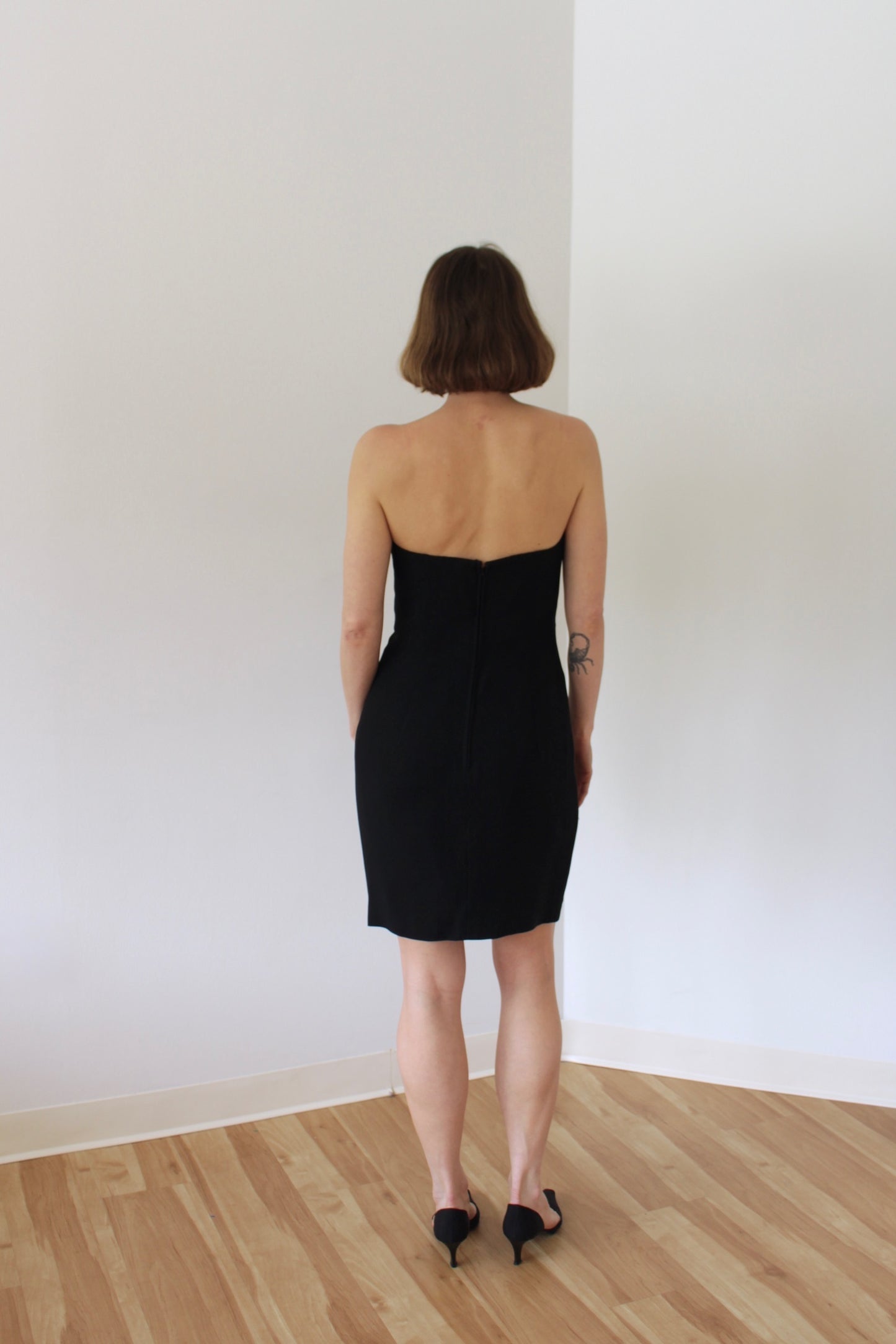 90s Caviar Strapless Mini Dress