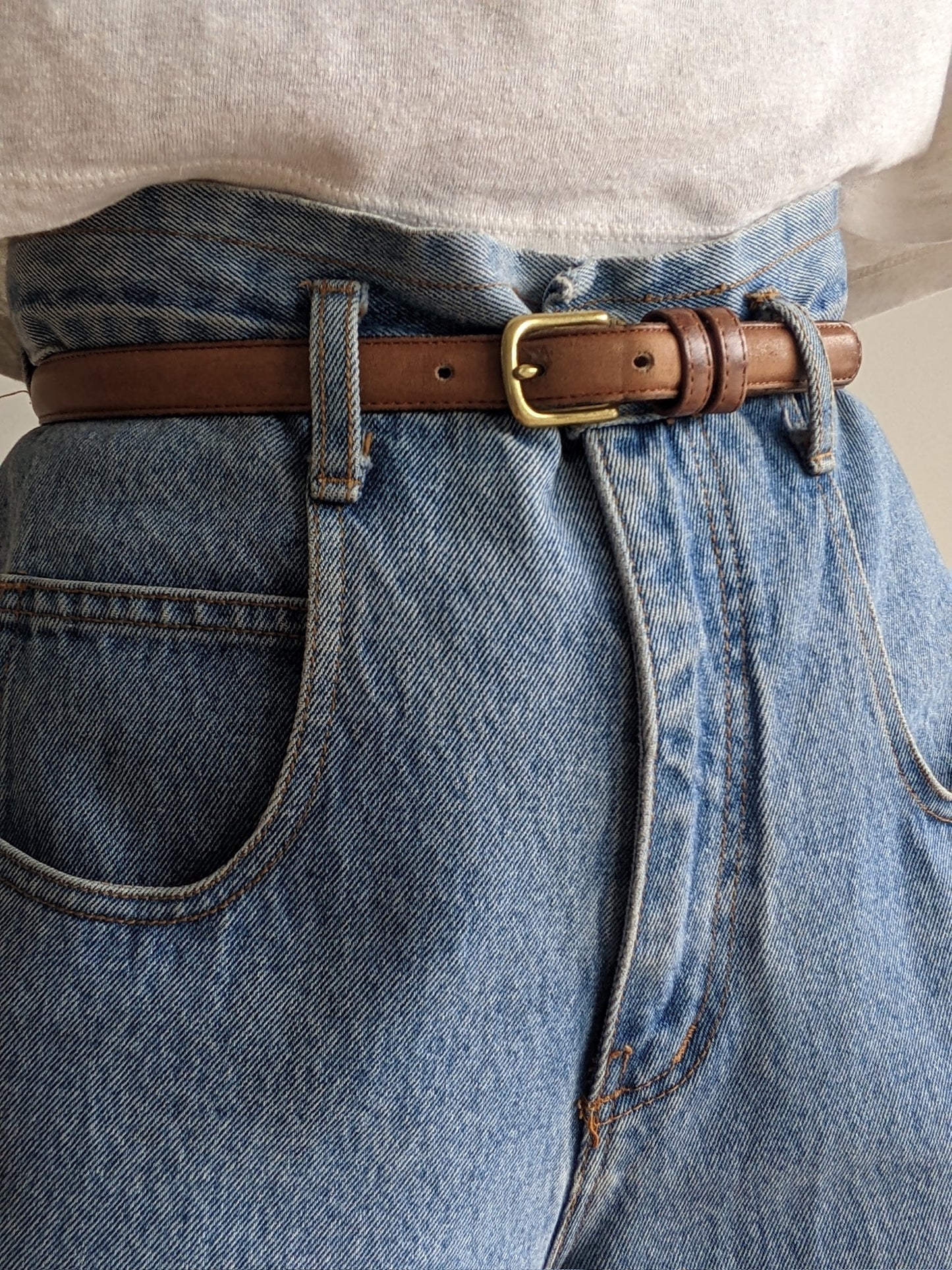 90s Coach Mocha Leather & Brass Belt