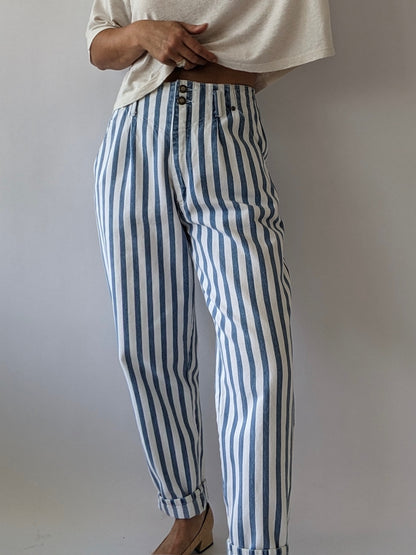 Vintage Blue Striped Denim