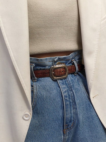 Amazing Vintage Segmented & Reversible Leather Belt