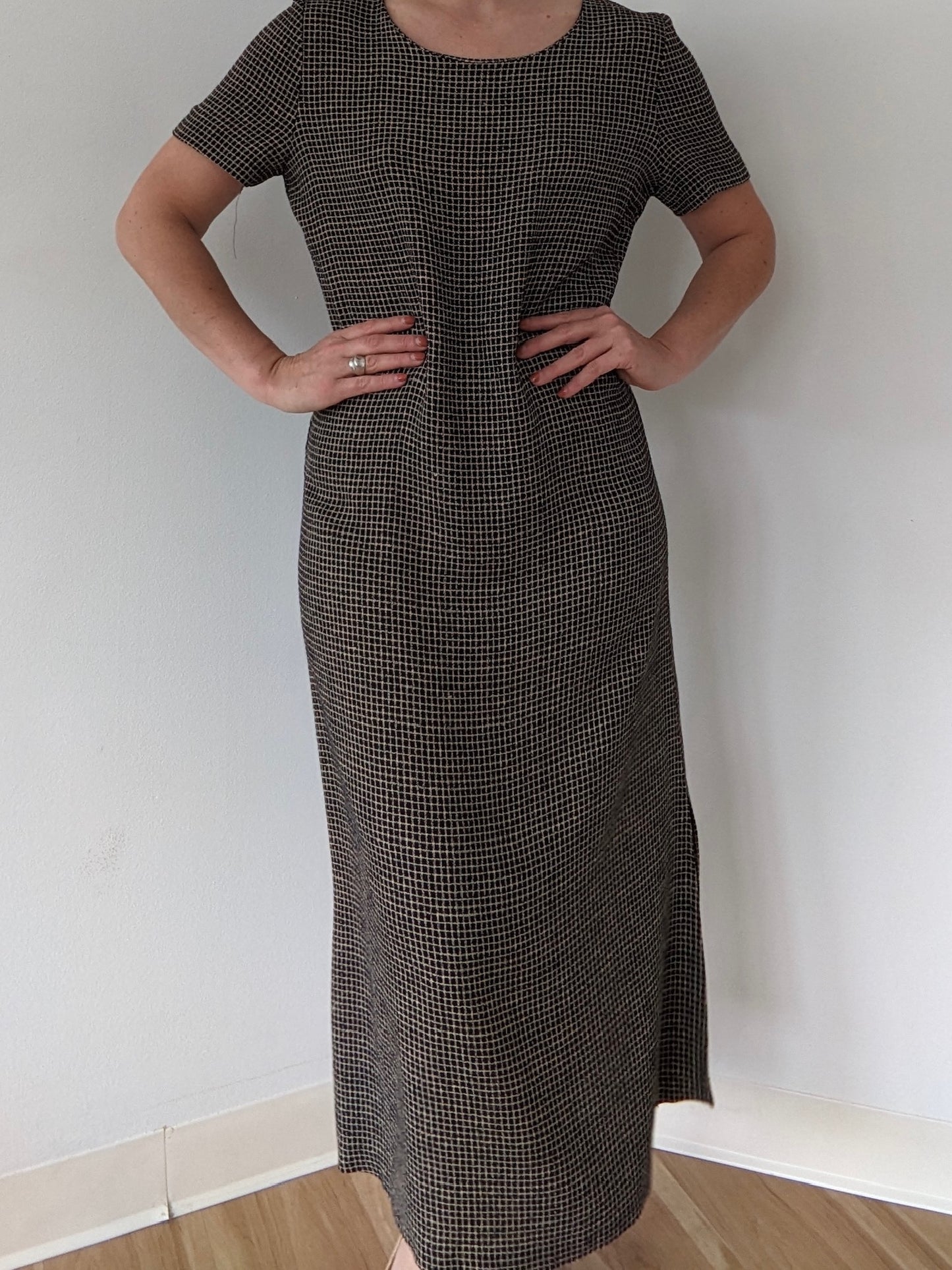Vintage Midnight Grid Market Dress