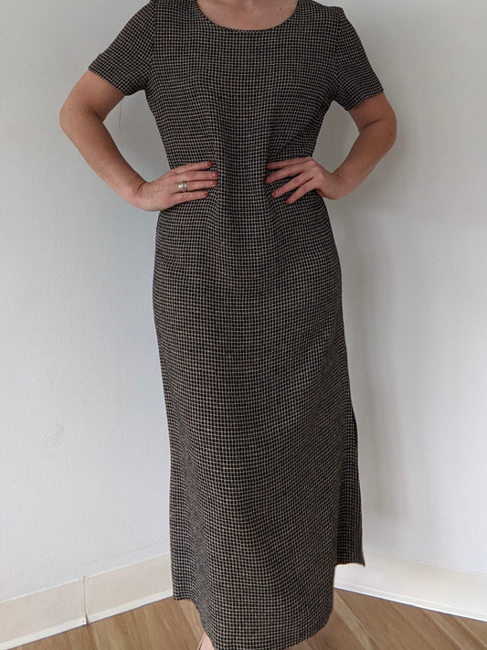 Vintage Midnight Grid Market Dress
