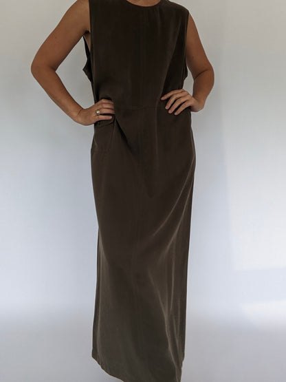 Vintage Olive Twilled Market Dress