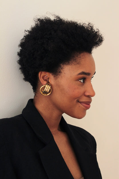 Statement Vintage Gold Coil Earrings