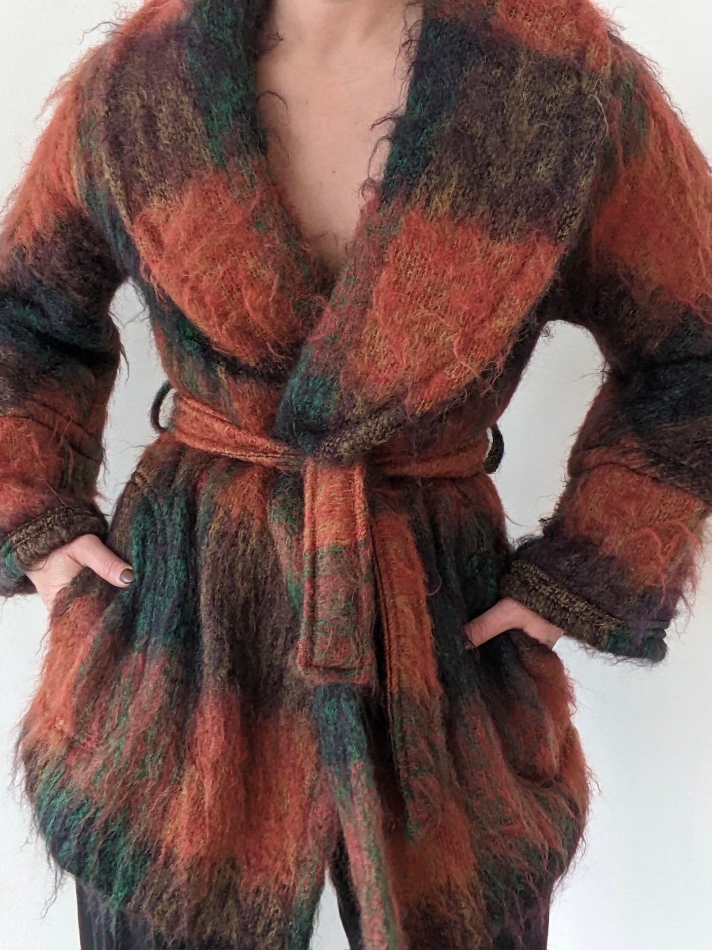 Amazing Vintage Belted Mohair Robe Coat